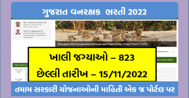 12 પાસ માટે ગુજરાત વનરક્ષક ભરતી 2022